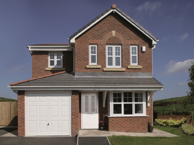 Up and Over Garage Door on New build house by Garage Door and Gate