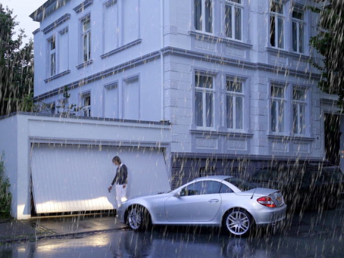 Opening Sectional Garage Door by Garage Door and Gate