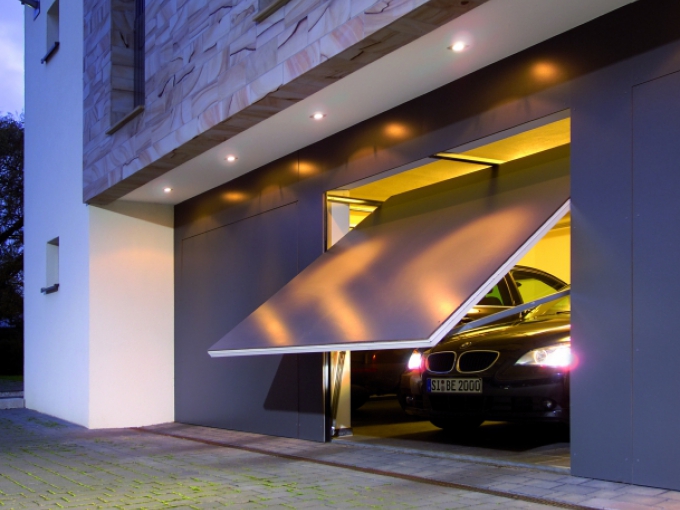 Up and Over Automatic Garage Door on New build house by Garage Door